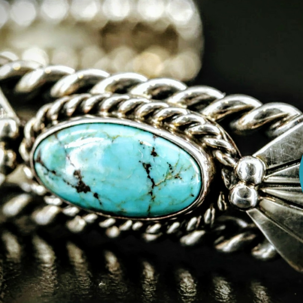Bracelet Southwestern Style Turquoise Twisted Cuff